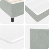 vidaXL Box Spring Postelja z Vzmetnico Svetlo Siva 80x200 cm Žamet | Shoptok.si