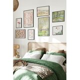 Wallxpert set od 8 uramljenih slika Çgs-007, pastelni motivi – monet japanski most, matisse cvetni plakat, flamingo i pejzaži, crni ram Cene