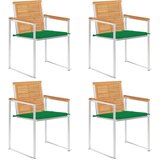  Vrtne stolice s jastucima 4 kom od masivne tikovine | shoptok.hr