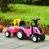  Guralica Traktor za vožnju s prikolicom za djecu, interaktivni volan, zvukovi, roza | shoptok.hr