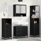  Set namještaja za kupaonicu 4 kom. Crni hrast 65 x 33 x 60 cm | shoptok.hr