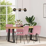  Jedilni stoli 4 kosi roza žamet, (21828496) | Shoptok.si