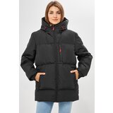 D1fference Women's Black Inflatable Winter Coat With Lined Hooded Waterproof And Windproof. | shoptok.hr