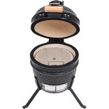  2-u-1 roštilj s pušnicom Kamado keramički 56 cm crni | shoptok.hr