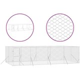 vidaXL Zunanji pasji boks srebrn 8x4x2 m pocinkano jeklo | Shoptok.si