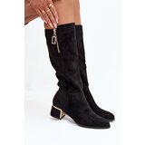 Boto Women's Heeled Boots Made of Eco Suede Black Lyvienne | Shoptok.si