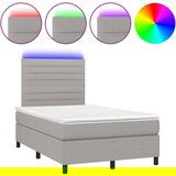  Krevet box spring s madracem LED svjetlosivi 120x200 cm tkanina | shoptok.hr