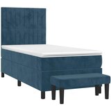 Box spring krevet s madracem tamnoplavi 100x200 cm baršunasti | shoptok.hr