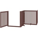  Vrata za pse s vratašcima 8 panela sklopiva 640 cm drvo topole Smeđa 80 x 90 x 2 cm | shoptok.hr