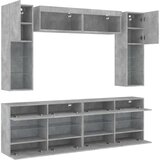  6-dijelni set zidnih TV ormarića s LED svjetlima boja betona | shoptok.hr