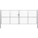  Vrtna vrata od pocinčanog čelika 415 x 200 cm srebrna | shoptok.hr