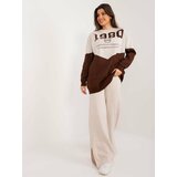 Fashion Hunters Beige and brown set with an oversize sweater cene