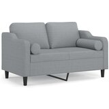  The Living Store Kavč dvosed z blazinami svetlo siv 120 cm blago - Kavč Dvosed, (21494475) | Shoptok.si