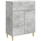  Strani šal Betonsko siva 66 x 34,5 x 90 cm Inženirski les, (5000218141) | Shoptok.si