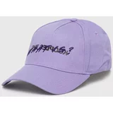 The Kooples Bombažna bejzbolska kapa vijolična barva, AMHA28006K