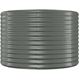 vidaXL Vrtna sadilica od čelika obloženog prahom 322x100x68 cm siva | shoptok.hr