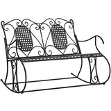  Klupa za ljuljanje za dvoje 113 cm crna čelična | Eponuda.com
