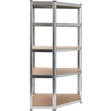vidaXL Polica za shranjevanje jeklo in MDF 90x90x180 cm srebrna | Shoptok.si