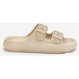 Boto Women's Platform Slippers With Buckles Beige Nitiana | shoptok.hr