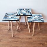 Hanah home 3Shp82 - Navy Blue Navy BlueBlueWhite Nesting Table (3 Pieces) | ePonuda.com