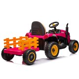 Traktor na akumulator s prikolico BBH-030 - roza | Shoptok.si