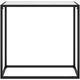 Maison Chic konzolna miza - miza ob steni bela 80x35x75 cm kaljeno steklo, (21786290) Cene