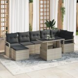  8-dijelni vrtni set sofa s jastučićima u svjetlosivoj boji od poly ratana | shoptok.hr