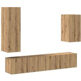 Maison Chic TV omarice - TV enot 4-delna stenski artisan hrast inženirski les, (21701623) | Shoptok.si