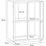 Hübsch Stenska vitrina v hrastovem dekorju v naravni barvi 70x90x39 cm Mae – | Shoptok.si