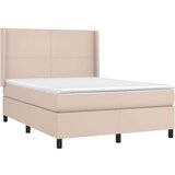  Box spring postelja z vzmetnico kapučino 140x200cm umetno usnje, (20895548) | Shoptok.si