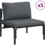 vidaXL Vrtna sedežna garnitura 8 pcs Antracitna Jeklo | Shoptok.si