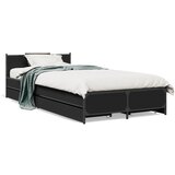Furnova Posteljni okvir s predali črn 90x200 cm inženirski les, (21942621) | Shoptok.si