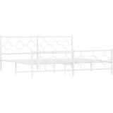  Metalni okvir kreveta uzglavlje i podnožje bijeli 193x203 cm | shoptok.hr