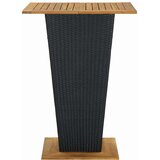  5-dijelni vrtni barski set od poliratana s jastucima crni Crna 80 cm table length | Shoptok.si