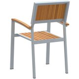 Vanjski stolci 4 kom. Stacking Siva Čvrsto drvo akacija i metal | shoptok.hr