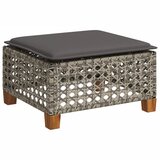 Maison Chic Vrtni stolček - Vrtni stoli z blazino siv 63,5x56x32 cm poli ratan JS836, (21878988) Cene