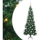 vidaXL Kotično umetno božično drevo Zelena 180 cm PVC in kovina | Shoptok.si