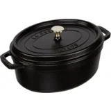 Oval Cocotte, 29cm cast iron, black