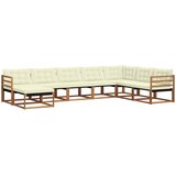  Set vanjskih sofa 8 kom. Prirodna i krem Čvrsto drvo akacije | shoptok.hr