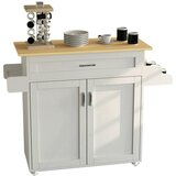 MID.YOU Servirni Voziček Pastano, Bela, Barva Hrasta | Shoptok.si