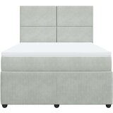vidaXL Krevet s oprugama i madracem svjetlosivi 140x200 cm baršunasti | shoptok.hr