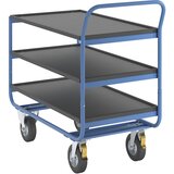 eurokraft pro transportni voziček, nosilnost 150 kg, 3 nakladalne površine z robnikom, kolesa z zračnico Cene