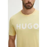 Hugo Bombažna kratka majica moški, rumena barva