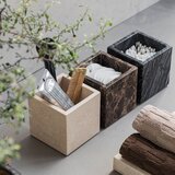 Mette Ditmer Denmark Tamno smeđi mramoran kupaonski organizator za pamučne vatice Marble – | shoptok.hr
