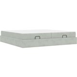  Konstrukcija postelje Svetlo siva 200 x 200 cm Žamet | Shoptok.si