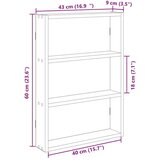 vidaXL Stenska polica siva sonoma 43x9x60 cm inž. les | Shoptok.si