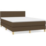  Krevet s oprugama i madracem tamnosmeđi 140 x 190 cm od tkanine | shoptok.hr