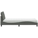 vidaXL Postelja z vzmetnico temno siva 90x190 cm blago | Shoptok.si