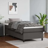  Box spring postelja z vzmetnico siva 90x200 cm umetno usnje, (20723886) Cene