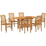 vidaXL 7-dijelni vrtni set za objedovanje od masivnog drva teak | shoptok.hr